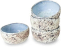 roro 3.5 Inch Handmade Coral Stoneware Sauce Bowls - Set of 4, Coastal-Inspired Ceramic Dipping Bowls, Rustic Small Serving Bowls for Condiments, Appetizers, and Sauces