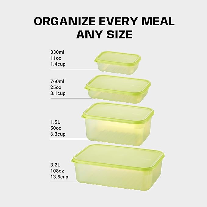 LocknLock Fresh-Block Plastic Food Storage Container | Produce Storage Containers for Fridge | Vegetable & Fruit Storage Containers for Fridge, Airtight Storage, Microwave & Dishwasher Safe 330ml