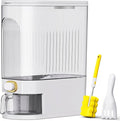 Rice Dispenser,22Lbs-25Lbs Rice Container with Measuring Cup, Upgraded Lid Time Dials & Built-in Fresh Box Rice Container Storage for Home Kitchen Pantry Stores Rice - White Capacity 22Lbs-25Lbs