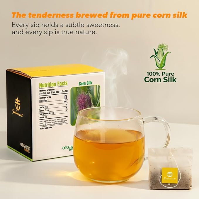 Soilmount - Corn Silk Tea - |Corn Stigma Tea|Yu mi xu|玉米须|옥수수 수염| - Pure Herbal Tea - Natural, Organic, Non-GMO, Clean Ingredients, Caffeine Free (18 Tea Bags, Box 1)