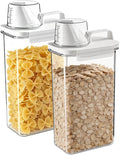 Cereal Storage Container-2PCS Airtight Kitchen Food Storage Organizers BPA Free Food Dispenser with Pouring Spout Handle for Rice Flour Pasta Grain, Pet Dog Cat Bird Food Storage Container (77.7oz）