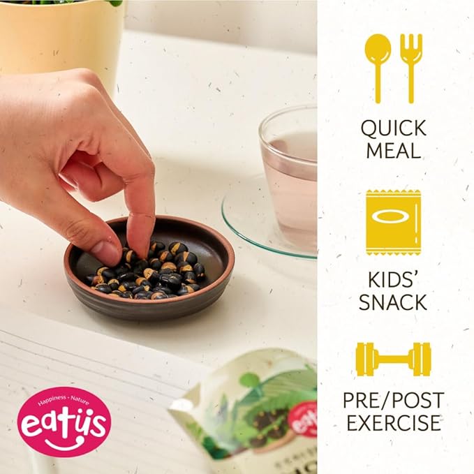 Kim’s Table Black Bean Unsalted Healthy Korean Diet Snacks Roasted & Dried Green Flesh Black Bean (20ea) 한국 서리태100% Unsweetened Keto Snack Food, High Protein Snacks, Low Carb Gluten Free Office