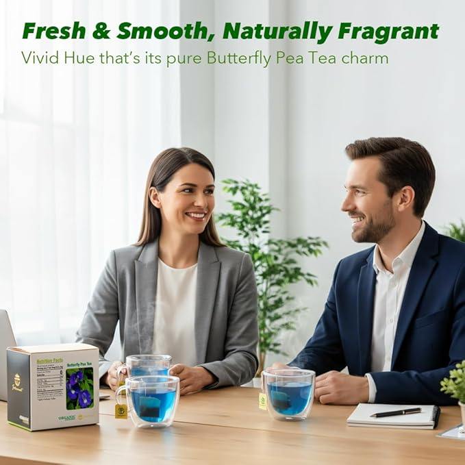 Soilmount Butterfly Pea Tea (Hu Die Lan/蝴蝶蓝)| Natural Herbal Drink | 18 Bags per Box, Refreshing & Beautiful, Perfect for Daily Enjoyment