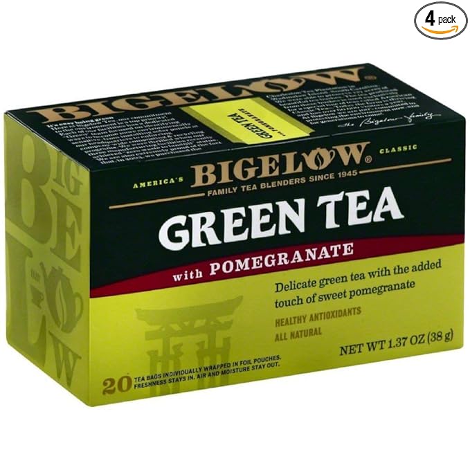 Bigelow Tea Green with Pomegranate 20 Bags (Pack of 4)