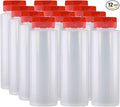 Pinnacle Mercantile Easy Squeeze Plastic Condiment Bottles with Red Flip Top Cap 8 oz Empty Set 12