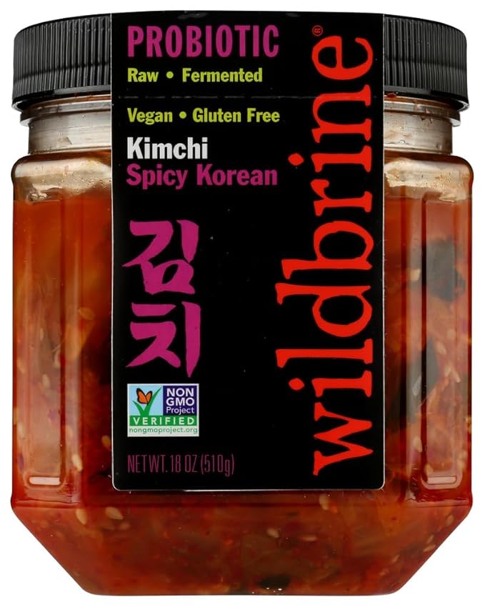 Wildbrine Korean Kimchi Gluten Free, Vegan, No MSG, No Sugar 18 Fl Oz | Pack of 6