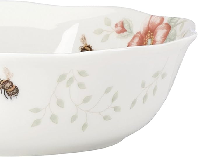 Lenox Butterfly Meadow Soup Bowls Set of 4, Service For 4, Dishwasher Safe, 32-Fl Oz Capacity, 7.75-Inch Diameter, 4-Piece Soup Bowl Set