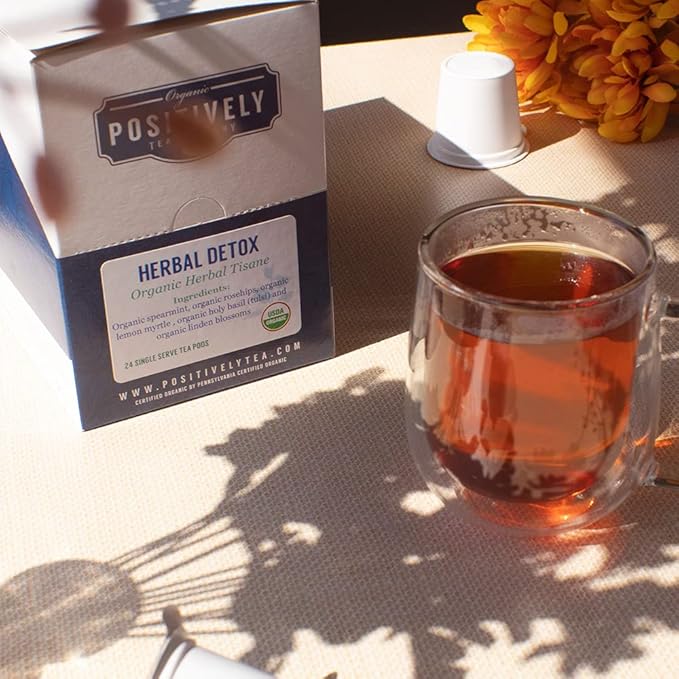 Organic Positively Tea Company, Spearmint & Rosehip Herbal Tea Pods, Naturally Caffeine Free, K-Cup Compatible, 24 Pods