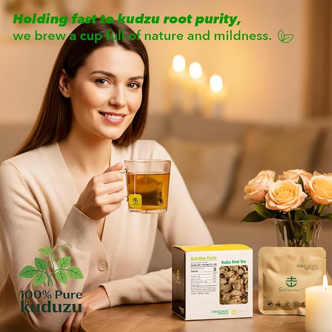 Soilmount Kudzu Root Tea | Herbal Tea | Ge gen cha - 18 Tea Bags per Box, Naturally Sweet, Perfect for Daily Enjoyment