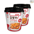 Yopokki Instant Tteokbokki Rice Cakes Korean, Sweet & Spicy Topokki Cup - Great with Cheese and Ramen Toppings, Korean Snacks for College Dorm, Korean Street Food Quick & Easy to Prepare, Pack of 2