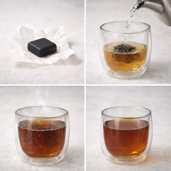 Pu-erh Shu Tea Resin with Chrysanthemum - Ripe Puer Tea from Yunnan | Instant Pu’er Tea | 30 Individually Wrapped Pieces
