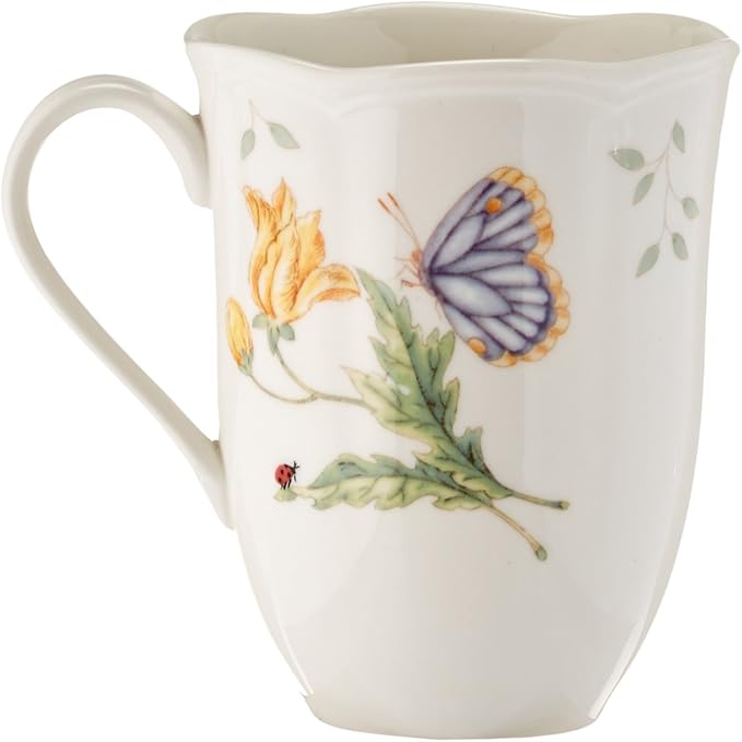 Lenox Dinnerware Set, Butterfly Meadow 18-Piece Set, Service For 6, White Porcelain, Butterfly And Flower Designs, Plates And Bowls Sets, Dishwasher Safe, Home & Kitchen (Assorted, 18 Pieces)