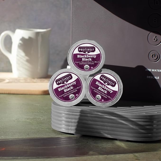 Organic Positively Tea Company, Blackberry Black Tea, K-Cup Compatible, 96 Pods