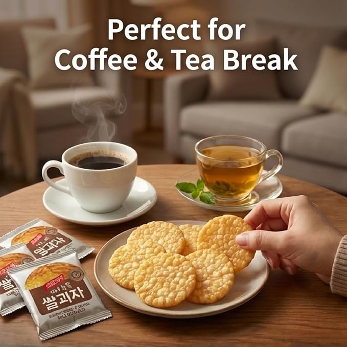 Korean Sweet & Crispy Honey Snow Flower Rice Crackers, Light Korean Snack, Individually Wrapped (Honey Rice Cracker - 8.5oz (240g))
