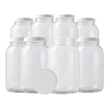 FastRack 1 Gallon Glass Jar with White Plastic Lid (8-Pack) | Wide Mouth Fermentation & Storage Jars | Food-Grade Glass for Kombucha, Pickling, Dry Goods & Bulk Food Storage