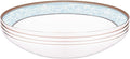 Salad Bowls Set of 4 Fine Bone China 8.5" Pasta Plates Classic Relief Pattern Gilt Edged High Grade Deep Bowl Fruit Plates Soup Plate Sets For 4 People