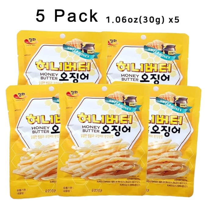K-Herb Dried Squid – Korean Squid Flavorful Grilled Soft Butter Korean Dried Squid (Butter Squid 5Pack)