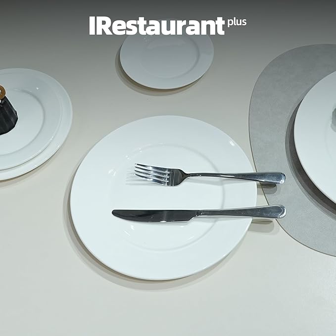 Wide Rim Bone China Commercial Grade Restaurant, Elegance White Plate 8", Case of 12