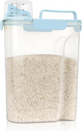 LEAWALK Airtight 10LBS Rice/Cereal/Dry Food Storage Container BPA Free, 5.28Qt Clear Plastic Kitchen and Pantry Organization Bin Suitable for Oats, Flour, Sugar, Pasta, Pet Food, etc (Sky blue)