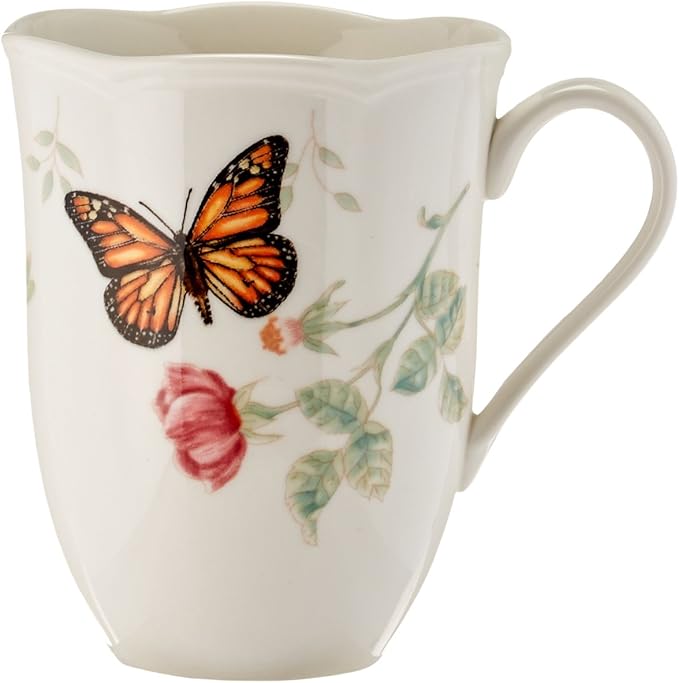 Lenox Dinnerware Set, Butterfly Meadow 18-Piece Set, Service For 6, White Porcelain, Butterfly And Flower Designs, Plates And Bowls Sets, Dishwasher Safe, Home & Kitchen (Assorted, 18 Pieces)