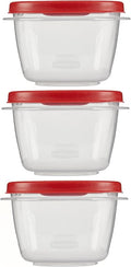Rubber maid Food Storage Containers Two Cup Food Storage Containers 7 Piece Set, Easy Find Lids, 3 Containers, 3 Lids Chalk Pen And Chalk Labels