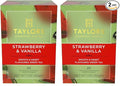 Taylors of Harrogate Strawberry & Vanilla, Green Tea, Individually Wrapped Bags, Smooth, Juicy and Sweet, Caffeinated, Enjoy Hot or Iced, 20 Count (Pack of 2)