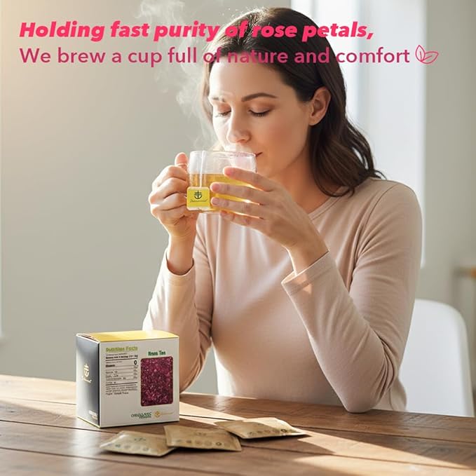 Soilmount - Rose Tea - |Natural Rose FloraI Tea|mei gui hua cha|玫瑰花茶| - Pure Herbal Tea - Natural, Organic, Non-GMO, Clean Ingredients, Caffeine Free (18 Tea Bags, Box 1)