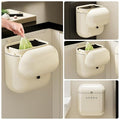 UFORU 3.2gal/12L Compost Bin Kitchen for Counter Top or Under Sink, Plastic Hanging Trash Can with Lid, Wall Mounted Garbage Can for Bathroom, Office, RV