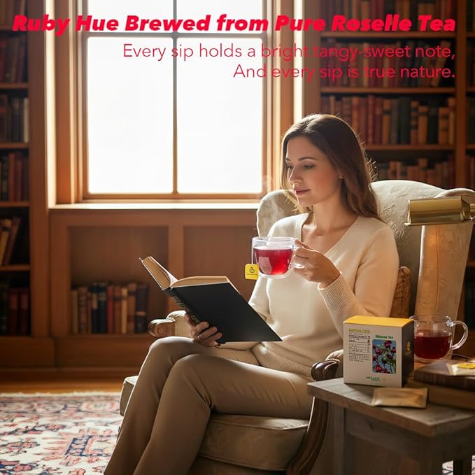 Soilmount - Roselle Tea - |Hibiscus Tea|Lou Shen Hua|洛神花|- Natural Herbal Drink | 18 Bags per Box, Refreshing & Delicious, Perfect for Daily Enjoyment