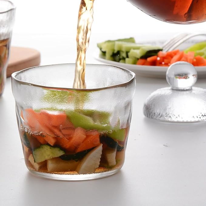 PRETYZOOM Small Glass Pickle Jar with Glass Weight - 650ml/21oz Tsukemono Maker with Heavy Duty Weight, Japanese One-Night Pickling Bowl Vegetable Fermentation for Sauerkraut, Kimchi