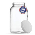 FastRack 1 Gallon Mason Jar with White Airtight Lid | Regular Glass Canisters with Airtight Lids | Large Mouth Glass Jar for Food Storage, Canning, Fermentation, Pickling