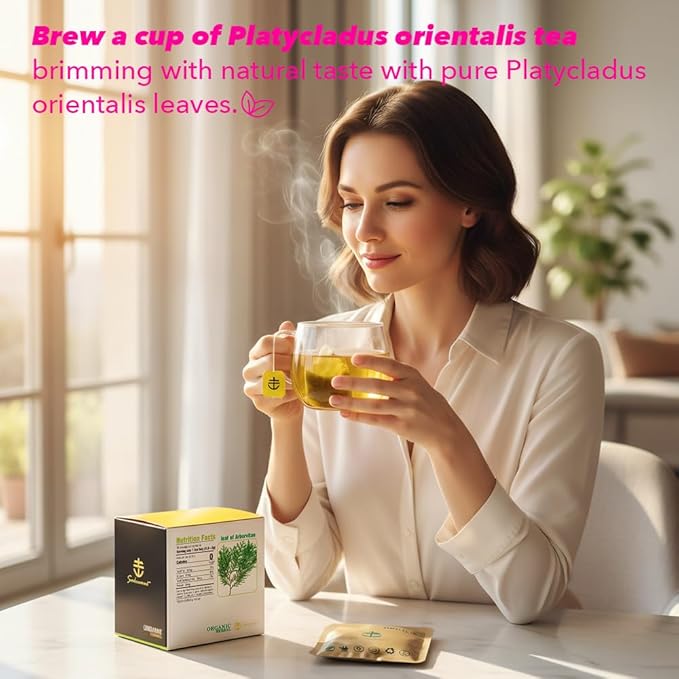 Soilmount - Thuja Leaf Tea - |Leaf of Arborvitae|Thuja|侧柏叶|Ce bai ye|측백엽| - Pure Herbal Tea - Natural, Organic, Non-GMO, Clean Ingredients, Caffeine Free (18 Tea Bags, Box 1)