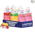 Mogu Mogu Variety Pack Juice Drink with Nata de Coco (Coconut Jelly) – Lychee, Strawberry & Mango, Chewy Fruit Beverage for Kids & Adults, 6 Pack Bottles, 10.82 fl oz Each