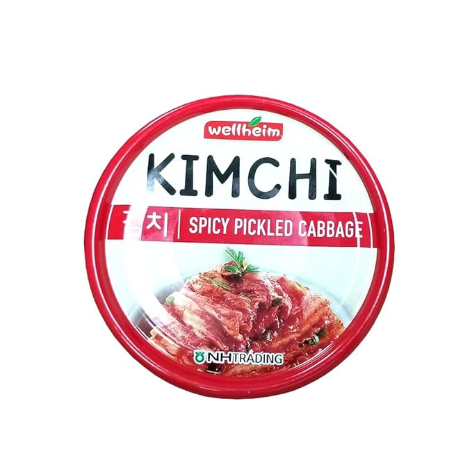 [NongHyup] Wellheim Canned Kimchi, Spicy Pickled Cabbage, Product of Korea, 농협 웰하임 김치, 100% 한국산 (160g/5.64 oz) (1 can)