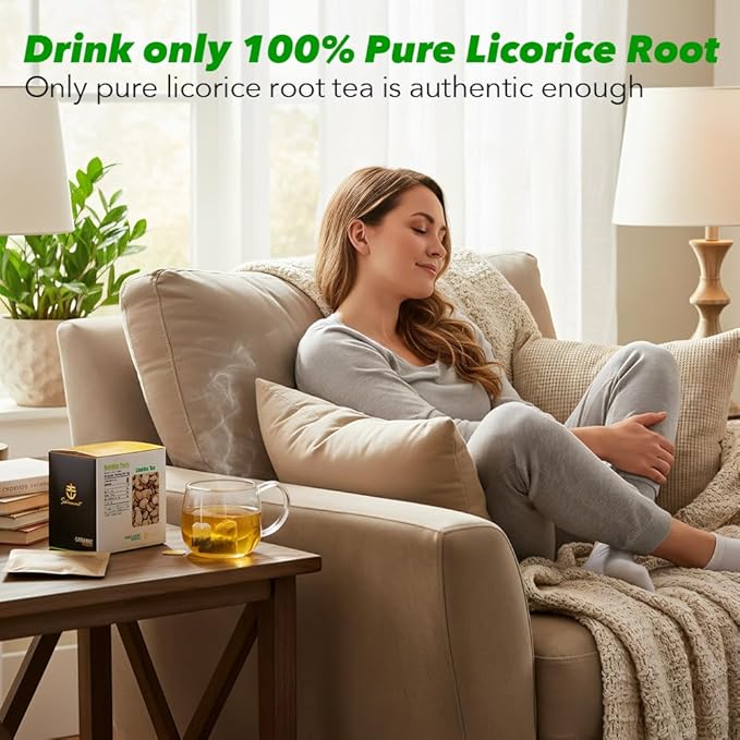 Soilmount Licorice Tea (Gan Cao/甘草)| Natural Herbal Drink | 18 Bags per Box, Soothing & Relaxing, Perfect for Daily Enjoyment