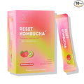 Everydaze Reset Kombucha Tea Powdered Beverage Mix | 10 Sticks | Prebiotics + Probiotics | Vegan | No Added Sugar, Gluten Free, Sparkling Powder Drink Pack (Strawberry Kiwi)