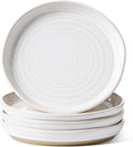LE TAUCI 8 Inch Ceramic Salad Plates Set of 4, Modern White Appetizer Plates for Kitchen, Small Dessert Plates, Microwave & Dishwasher Safe Dinnerware Sets, Scratch Resistant - Arctic White