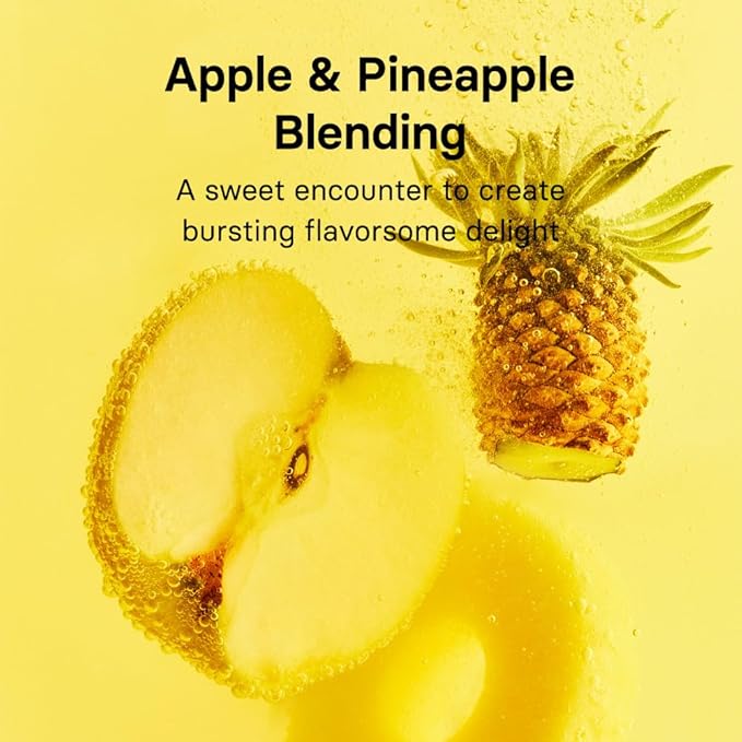 OSULLOC Kombucha Tea ApplePine (Pineapple & Apple), Sparkling Powdered Mix Beverage, No added sugar, 10 Sticks, 1.76oz