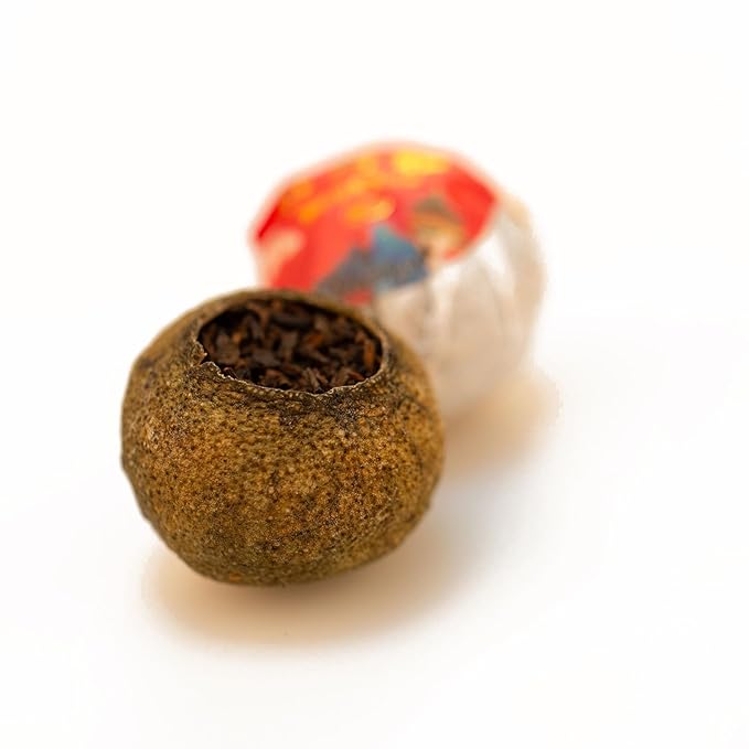 Dfz & tea Xinhui Citrus Puerh Tea,Chinese tea,Low Caffeinated,Make Hot or Cold,6 Piece, (2.3 Ounce)