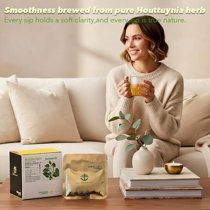 Soilmount - Houttuynia Cordata Tea - |Dokudami|Yuxingcao|鱼腥草|어성초| - Pure Herbal Tea - Natural, Organic, Non-GMO, Clean Ingredients, Caffeine Free (18 Tea Bags, Box 1)