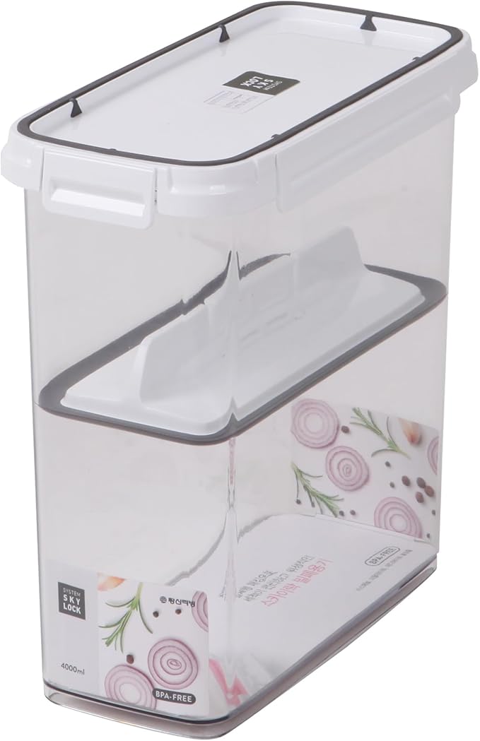Pickle keeper Press Plate Food Storage Container Organizer for Kimchi Sauerkraut Fermentaion Airtight Lid Locking for Preserved Food (4000ml / 1 gal)