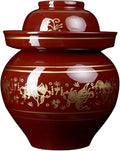 MRYBD Pickle Jar Large Traditional Sichuan Chinese Ceramic Fermenting Jar with Water Seal Airlock Lid, Ceramic Fermentation Crock for Pickling, Kimchi, Sauerkraut 6KG