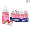 Mogu Mogu Lychee Juice Drink with Nata de Coco (Coconut Jelly) – Chewy Fruit Beverage for Kids & Adults, 6 Pack Bottles, 10.82 fl oz Each