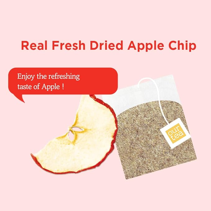 ROASTIQUE Apple Cinnamon Rooibos Tea with Real Dried Fruit – Premium Orgainc Tea Sweet Fruit Blend Hot or Iced Tea Zero Sugar & Zero Calories, 8 Tea Bags
