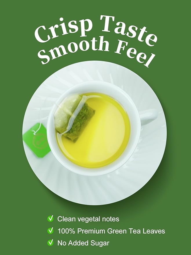 CO-OP 1950 Green Tea Bags, Caffeinated, Classic Pure Green Tea, Smooth, Refreshing & Clean, Rich in Antioxidant, Enjoy Hot or Iced, 20 Count