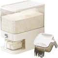 Rice Dispenser,15 Lbs Rice Storage with Measuring Cup and Dial,One-Touch Cereal Dispenser,Sealed Moisture Proof for Rice, Corn,Soybean, Oatmeal (11-16.5 Lbs(5-7.5kg))