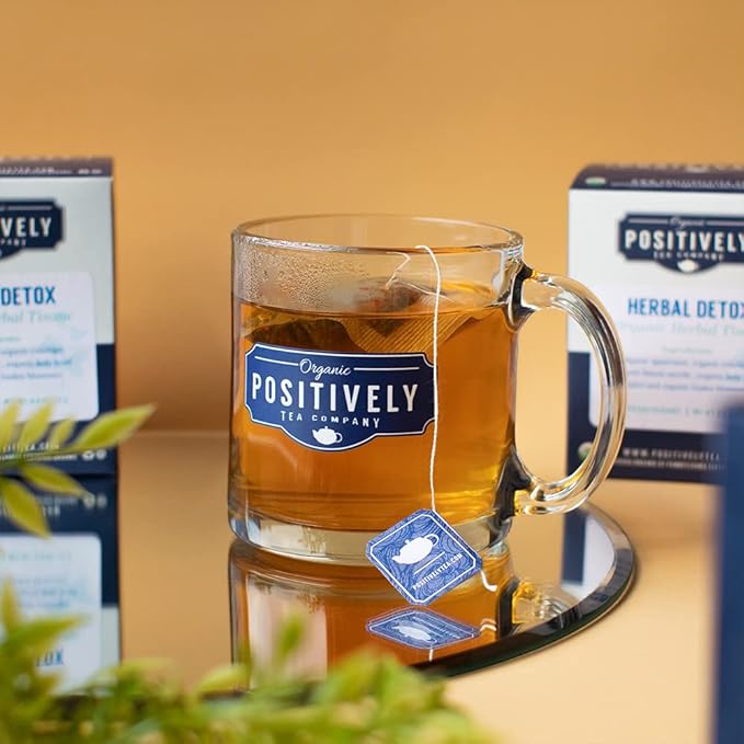 Organic Positively Tea Company, Spearmint & Rosehip Herbal Tea Bags, Naturally Caffeine Free, 20 Count