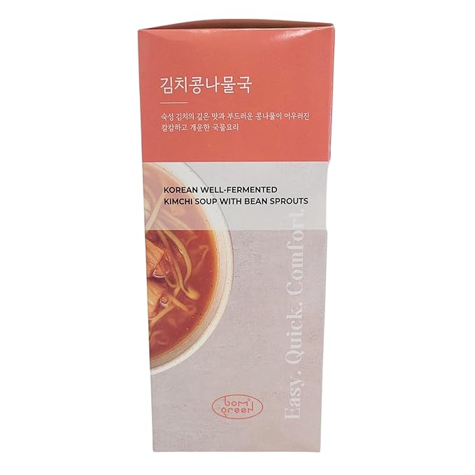 Bom Green Freeze-Dried Kimchi Soup with Bean Sprouts, Korean Food, Instant Soup Blocks, 10 Count, 3.53 oz
