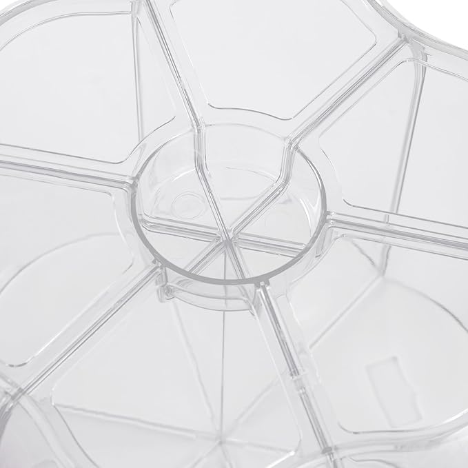 360° Rotating Grain Dispenser with 6 Grids, 27lbs Large Capacity Grain Dispenser Rotating Kitchen Storage Containers With Sealed Lid for Cereals, Oatmeal and Candy