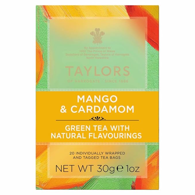 Taylors of Harrogate Mango & Cardamom Green Tea, 20 Count (Pack of 2)